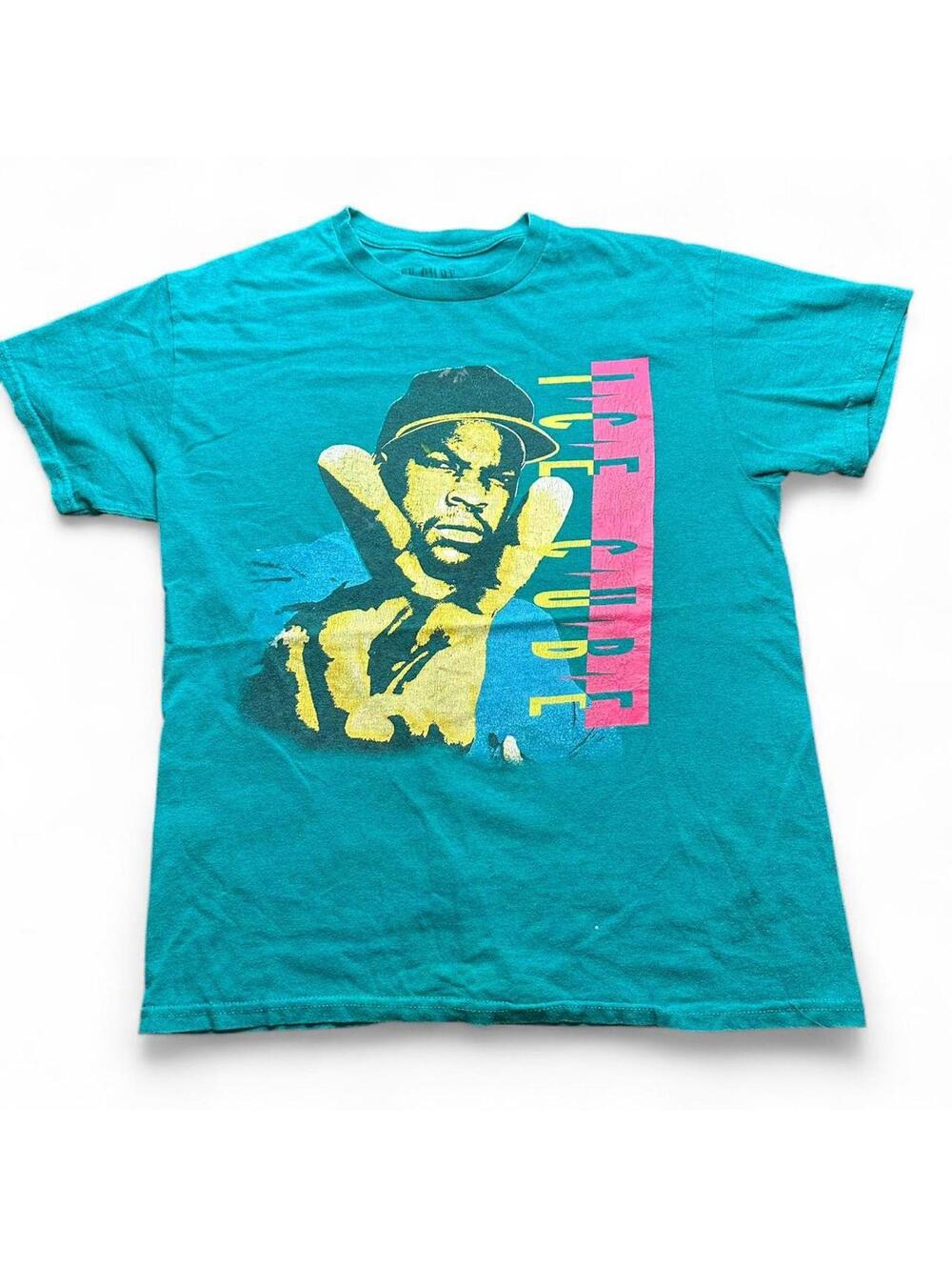 Ice Cube Teal Graphic Music T-Shirt - Medium